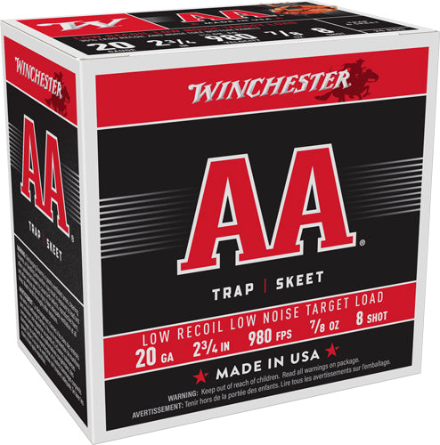 Winchester 20 Gauge Shotgun Shells AA Target Low Recoil #8 7/8 oz 2.75 in