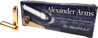 Alexander Arms .50 Beowulf AB350RSBOX Round Shoulder Flat Point 350 Grain