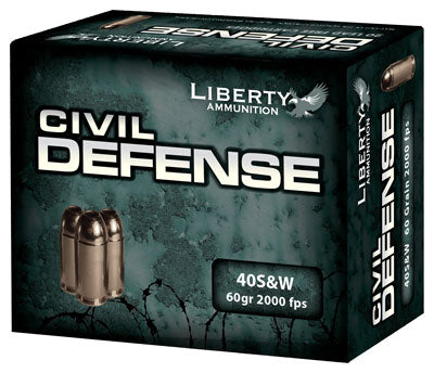 Liberty Ammunition .40 S&W LACD40012 Civil Defense Protection Lead Free Fragmenting Hollow Point 60 Grain