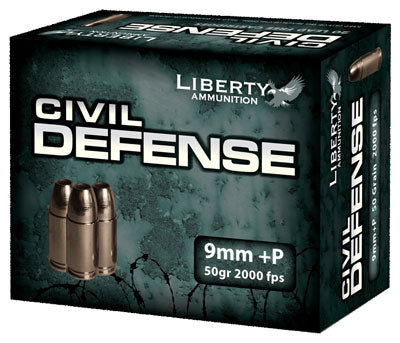 Liberty Ammunition 9mm Luger/Parabellum LACD9014 Civil Defense Protection Lead Free Fragmenting Hollow Point 50 Grain