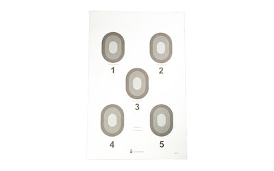 Action Target 5 Bull's-Eye Range Target, Cream and Black, 23"x35", Box of 100 #530-100