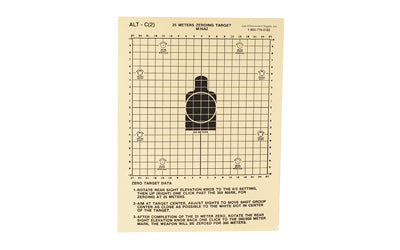 Action Target ALTC(2)-100 25 Meter M16A2 Zeroing Tagboard Paper Target, Box of 100