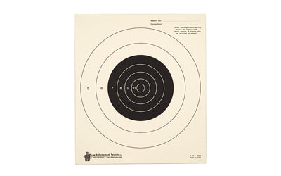 Action Target B-16-100 NRA 25-Yard Slow Fire Bull's-Eye Target, Tagboard, 10.5"x12", Box of 100