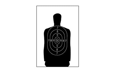 Action Target B-34-100 25 Yard Reduced B-27 Police Silhouette Paper Target, 17.5"x23", Box of 100