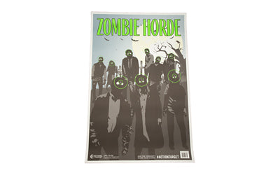 Action Target GS-ZOMHORDE-100 Zombie Horde Paper Target, Green and Black, 23"x35", Box of 100