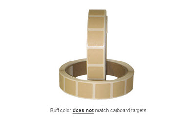 Action Target Buff Square Target Pasters, 7/8" Self-Adhesive Bullet Hole Repair, Roll of 1000 PAST/BUFF