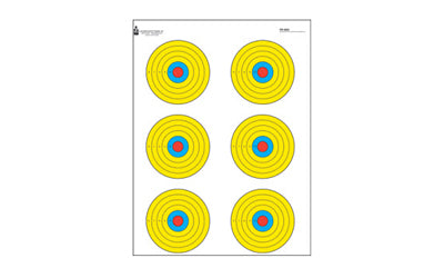 Action Target PR-BE6-100 Six Bull's-Eye Fluorescent Target, High Visibility, 17.5"x23", 100-Pack