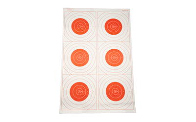 Action Target SR-21C6T-RD-100 Six Bull's-Eye Military Paper Training Target, 23"x35", Box of 100