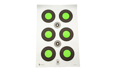 Action Target TCT-MK3-MOD2-100 Trident Concepts Fluorescent Green Bull's-Eye Target, 100 Count