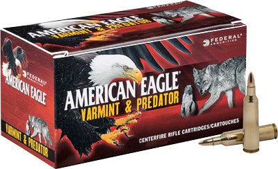 American Eagle .223 Remington AE22350VP Varmint & Predator Jacketed Hollow Point JHP 50 Grain