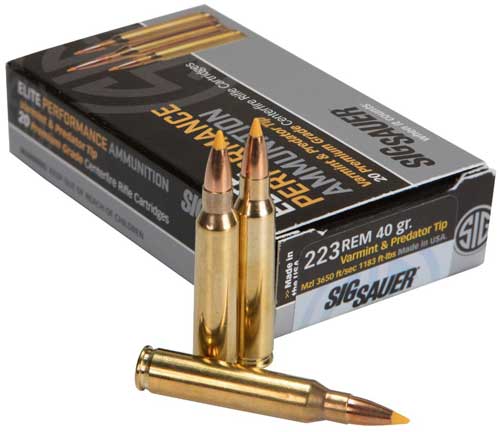 Sig Sauer .223 Remington E223V120 Elite Hunting Varmint & Predator HT Extreme Expansion Tip 40 Grain