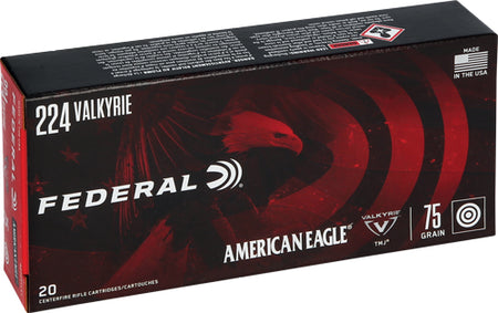 American Eagle .224 Valkyrie AE224VLK1 604544630299 Full Metal Jacket FMJ 75 Grain