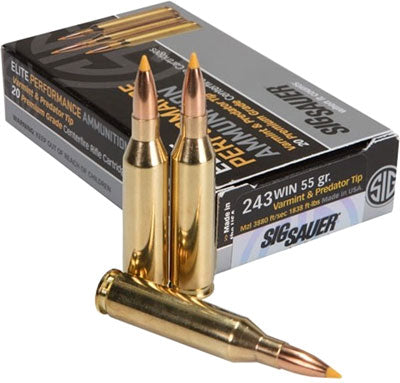 Sig Sauer .243 Winchester E243V120 Elite Hunting Varmint & Predator Extreme Expansion Tip 55 Grain