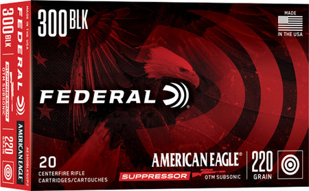 American Eagle .300 AAC Blackout AE300BLKSUP2 Suppressor Open Tip Match OTM 220 Grain