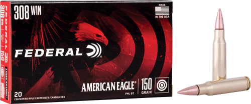 American Eagle .308 Win / 7.62x51mm AE308D 029465085339 Full Metal Jacket Boat Tail FMJBT 150 Grain