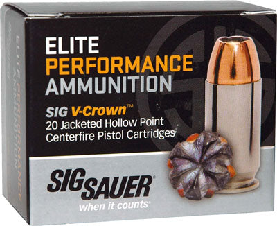 Sig Sauer .45 ACP/Auto E45AP120 Elite Performance V Crown Jacketed Hollow Point HP 200 Grain