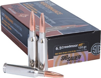 Sig Sauer 6.5mm Creedmoor E65CH120 Elite Copper Hunting Copper Solid 120 Grain