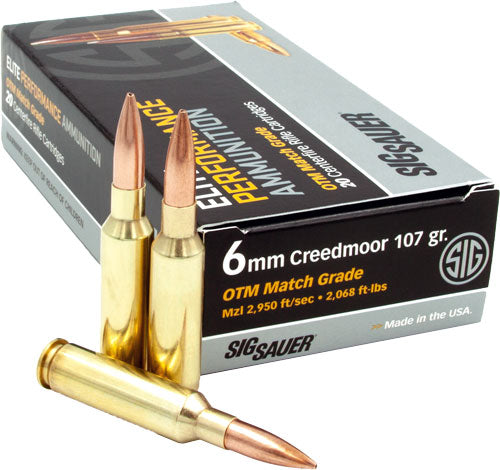 Sig Sauer 6mm Creedmoor E6MMCM220 EMG Marksman Elite Open Tip Match OTM 107 Grain