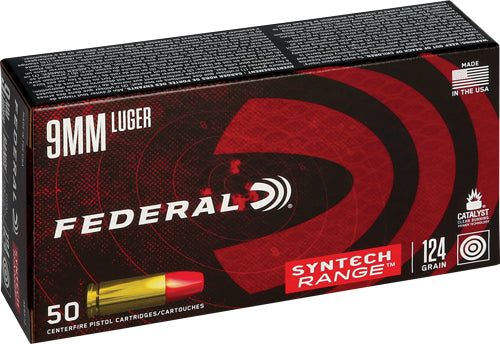 American Eagle 9mm Luger/Parabellum AE9SJ2 Syntech Range LEAD-FREE Total Syntech Jacket Flat Nose 124 Grain
