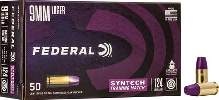 American Eagle 9mm Luger/Parabellum AE9SJ3 Syntech LEAD-FREE Training Match Total Syntech Jacket Flat Nose 147 Grain