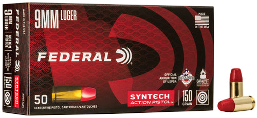 American Eagle 9mm Luger/Parabellum AE9SJAP1 Syntech Action Pistol Flat Nose 150 Grain