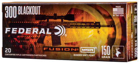 Federal .300 AAC Blackout F300BMSR2 MSR Fusion Soft Point FSP 150 Grain