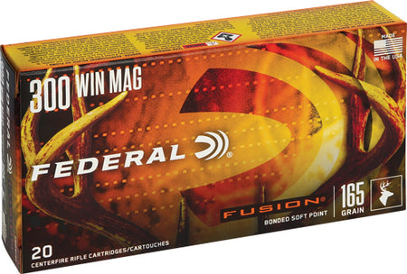 Federal .300 Winchester Mag F300WFS2 Boat Tail Fusion Soft Point FSP 165 Grain