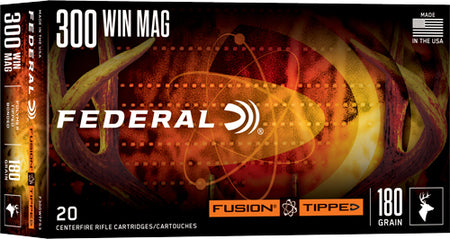 Federal .300 Winchester Mag Rifle Ammo Fusion Polymer Tip PolyTip 180 grain 