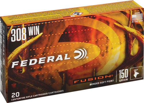 Federal .308 Win / 7.62x51mm F308FS1 Boat Tail Fusion Soft Point FSP 150 Grain