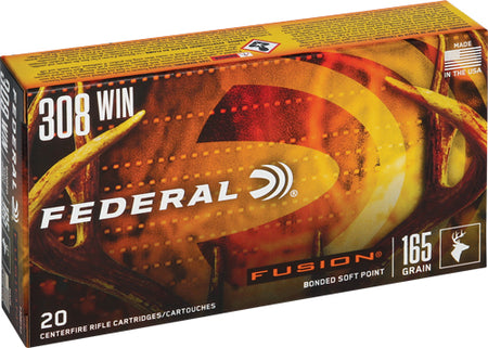 Federal .308 Win / 7.62x51mm F308FS2 Boat Tail Fusion Soft Point FSP 165 Grain