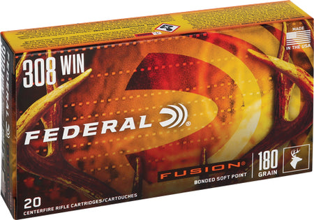 Federal .308 Win / 7.62x51mm F308FS3 Boat Tail Fusion Soft Point FSP 180 Grain