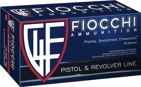 Fiocchi .38 Special 38E Defense Dynamics Jacketed Hollow Point JHP 148 Grain