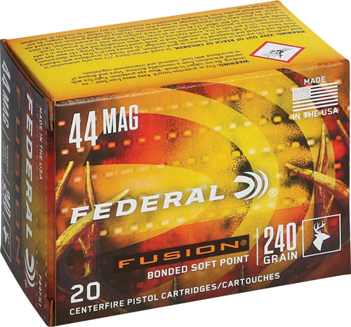 Federal .44 Magnum F44FS1 Fusion Hollow Point Fusion Soft Point FSP 240 Grain
