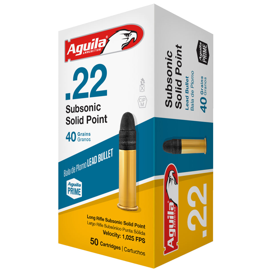 Aguila .22 Long Rifle 1B220269 Subsonic Lead Solid Point 40 Grain