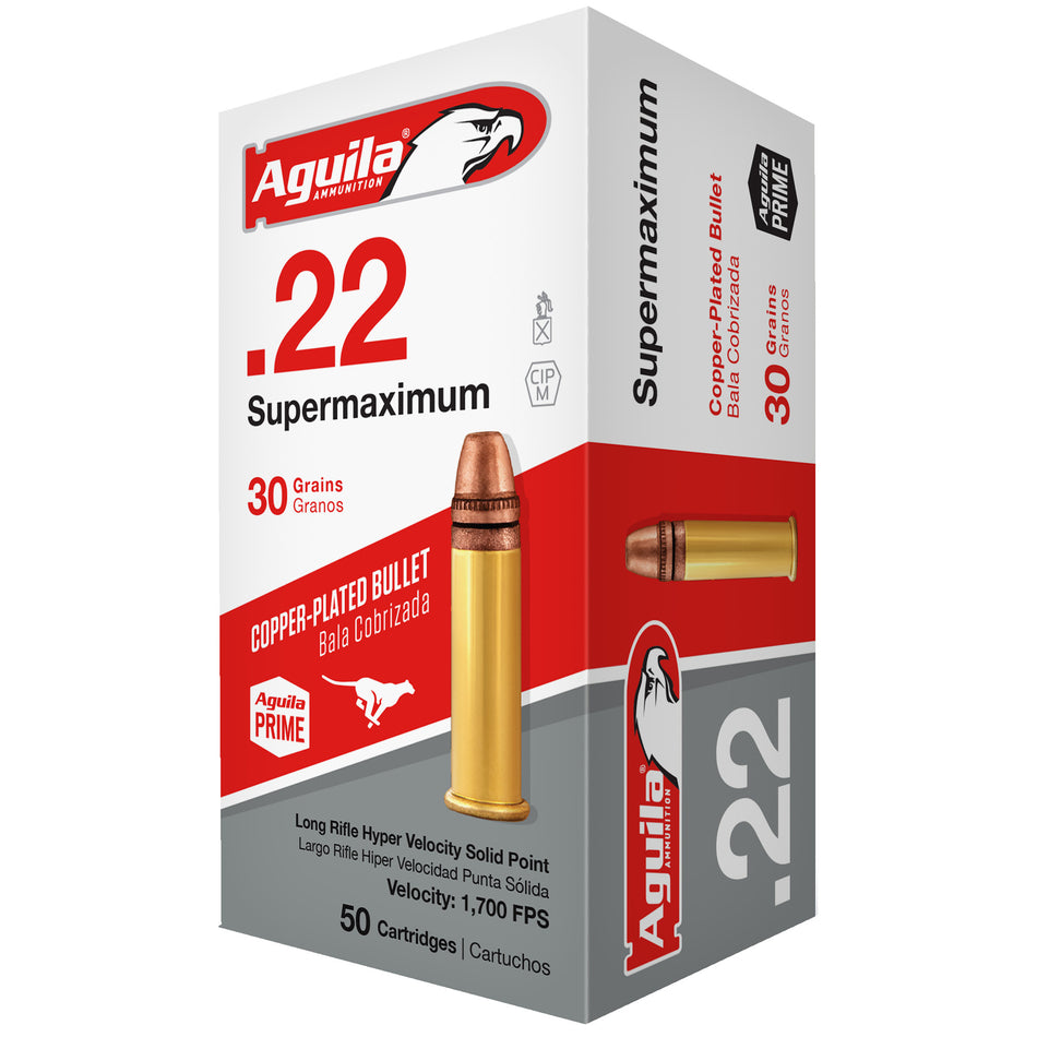 Aguila .22 Long Rifle 1B220298 Supermaximum Copper Plated Solid Point 30 Grain