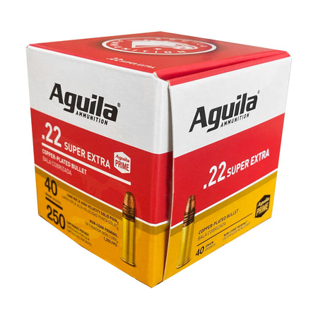Aguila .22 Long Rifle 1B221100 Super Extra Hi-Velocity Copper Plated Solid Point 40 Grain