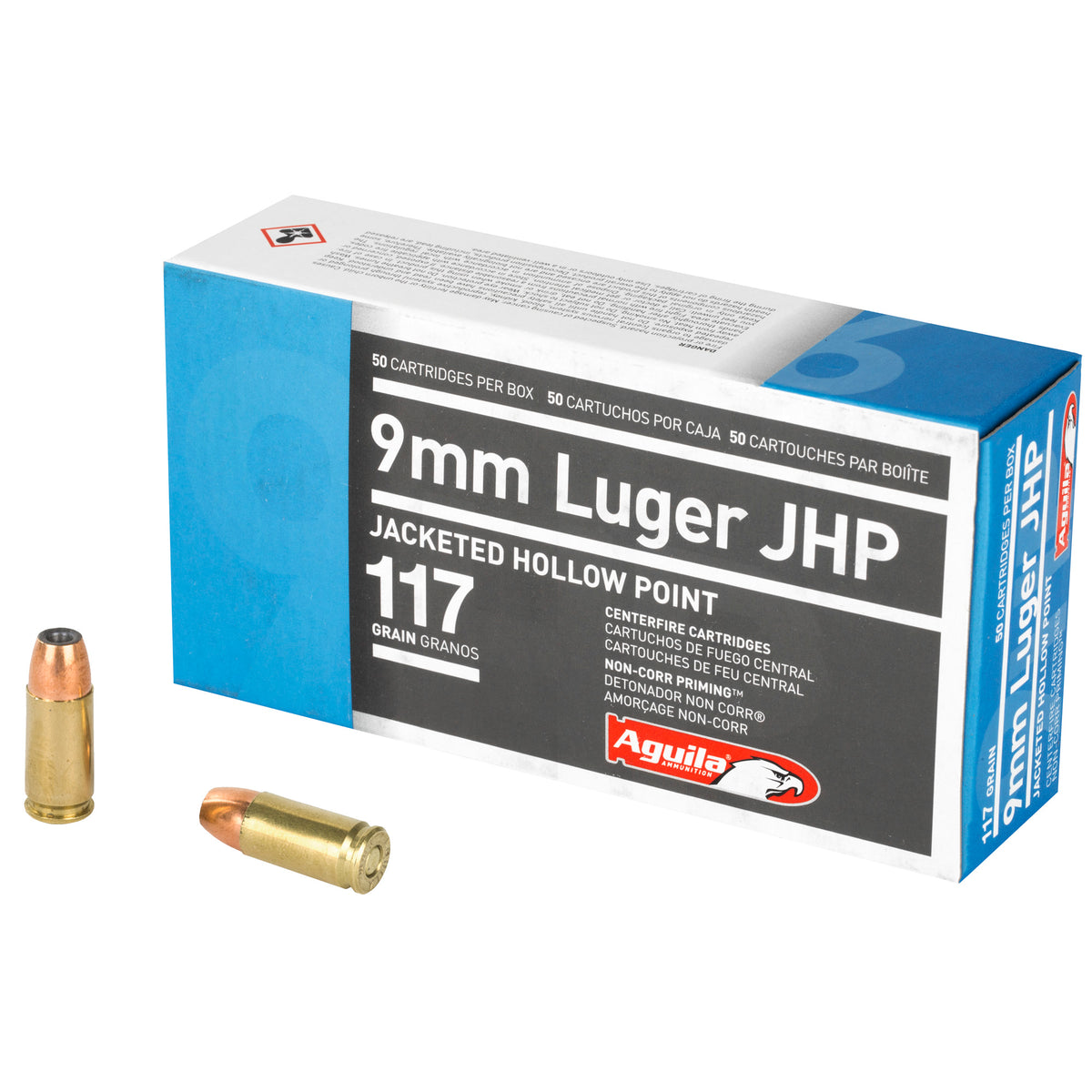 Aguila 9mm Luger/Parabellum 1E092112 Jacketed Hollow Point JHP 117 Grain
