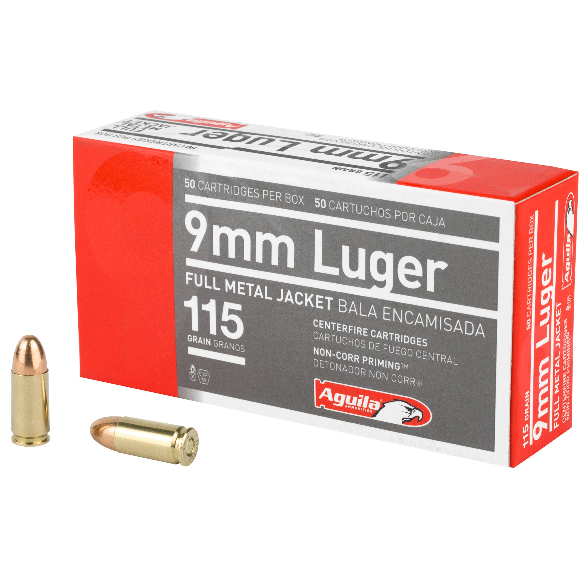 Aguila 9mm Luger/Parabellum 1E097704 Target & Range Full Metal Jacket FMJ 115 Grain