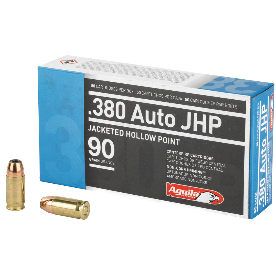 Aguila .380 ACP/Auto 1E802112 Jacketed Hollow Point JHP 90 Grain
