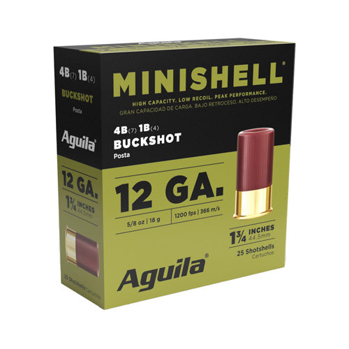 Aguila 12 Gauge 1CHB1385 Minishell Buckshot 1.75" 5/8oz 4B (7P)/1B (4P) Shot