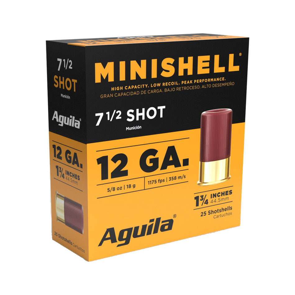 Aguila 12 Gauge 1CHB1387 Minishell 640420017020 1.75" 5/8oz 7.5 Shot