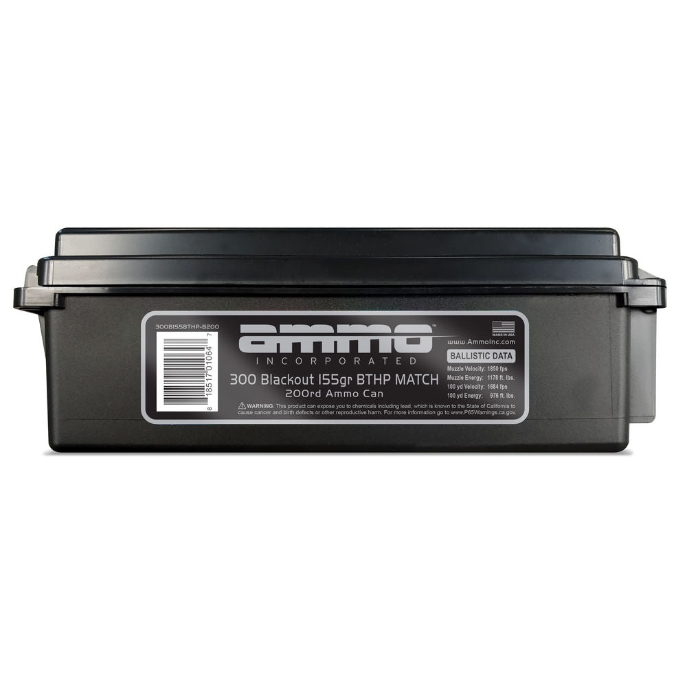 Ammo Inc .300 AAC Blackout Rifle Ammo Signature Boat Tail Hollow Point BTHP 155 grain 