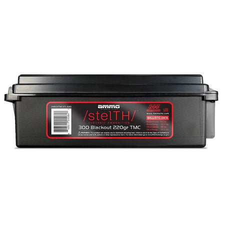 Ammo Inc .300 AAC Blackout Rifle Ammo StelTH Subsonic Total Metal Jacket TMC 220 grain 