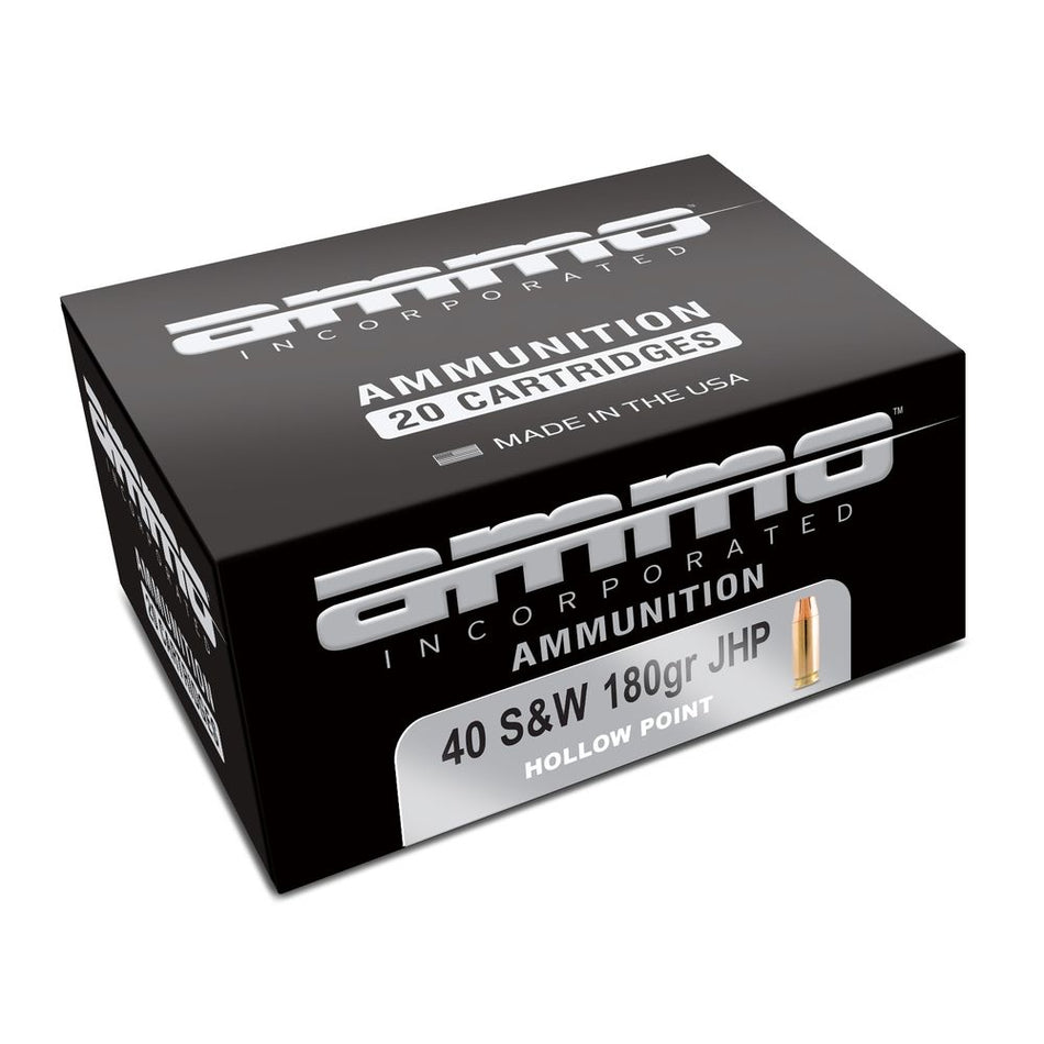 Ammo Inc .40 S&W Handgun Ammo Signature Jacketed Hollow Point JHP 180 grain 
