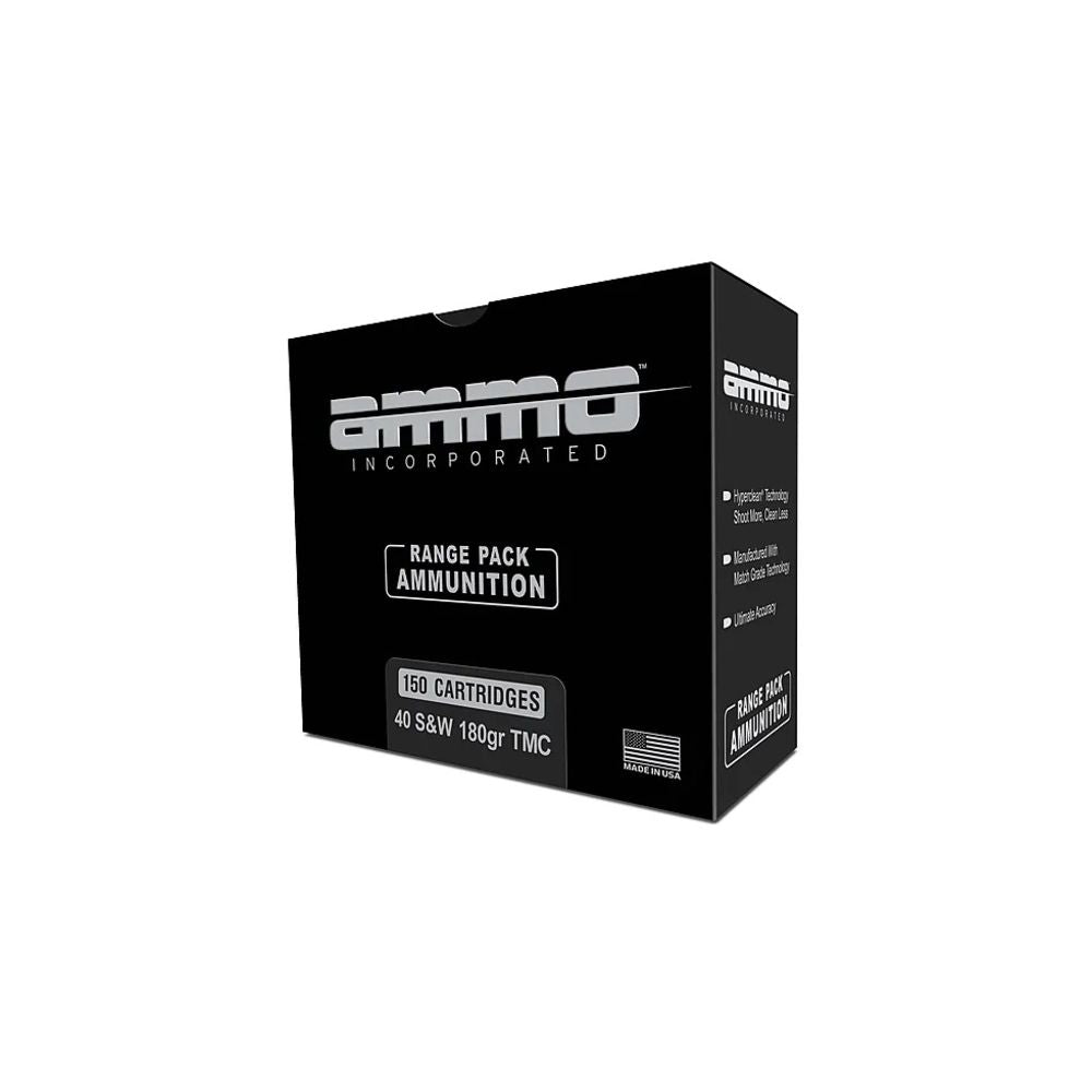 Ammo Inc .40 S&W Handgun Ammo Signature Total Metal Case TMC 180 grain 