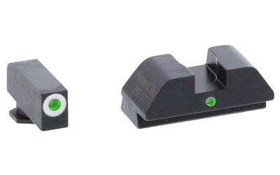 AmeriGlo GL-105 I-Dot Tritium Sights for Glock 42/43, Green Tritium Front White Outline, Green Rear