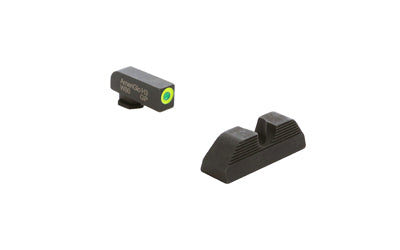 AmeriGlo Protector GL-5354 Night Sights, Glock Gen 5 9/40, LumiGreen Front Outline, Black Serrated Rear, Matte Finish