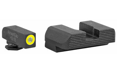 AmeriGlo Protector Tritium Sight Set, Fits Glock 17/19/22-27/33-35/37-39, LumiGreen Outline Front, Black Serrated Rear