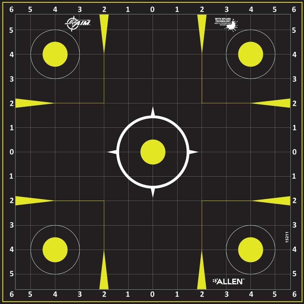 Allen EZ Aim Splash Non-Adhesive Shooting Target 12.5" 30 Per Pad Black/Yellow