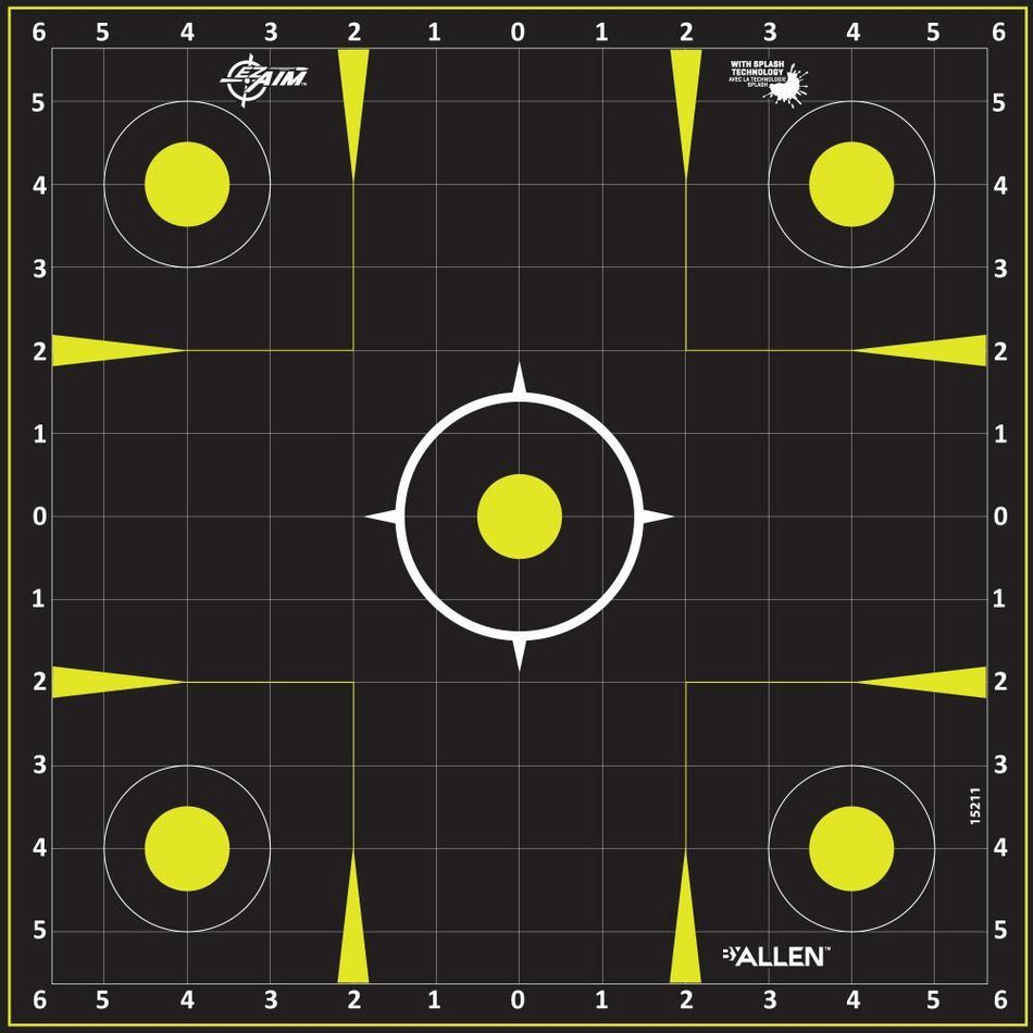 Allen EZ Aim Splash Non-Adhesive Shooting Target 12.5" 30 Per Pad Black/Yellow